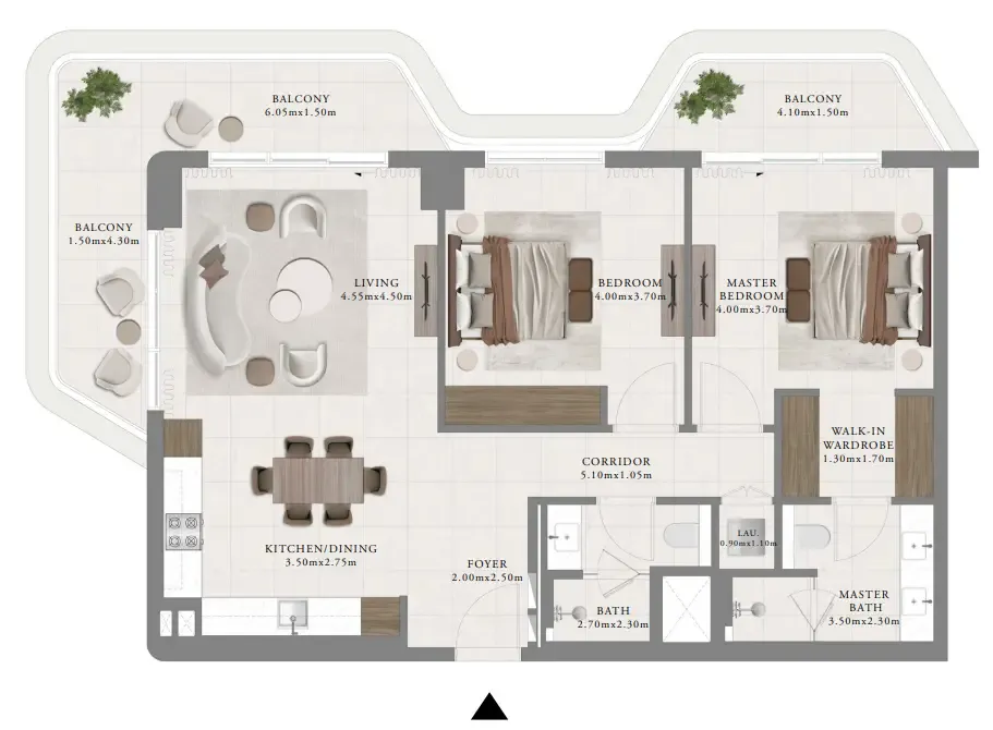 Floor plan — 2 BR