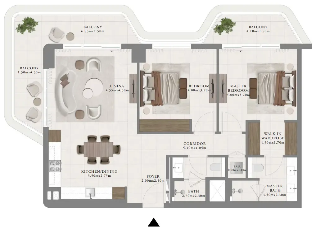 Floor plan — 2 BR