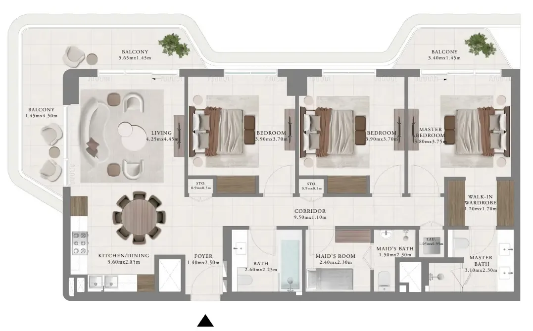 Floor plan — 3 BR