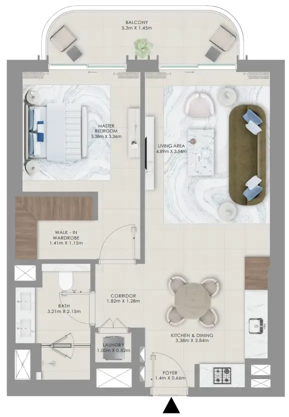 Floor plan — 1 BR