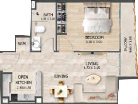 Floor plan — 1 BR