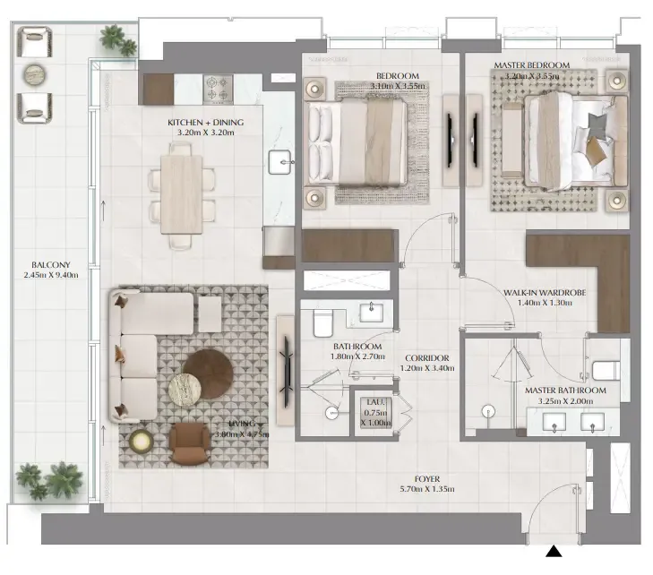 Floor plan — 2 BR