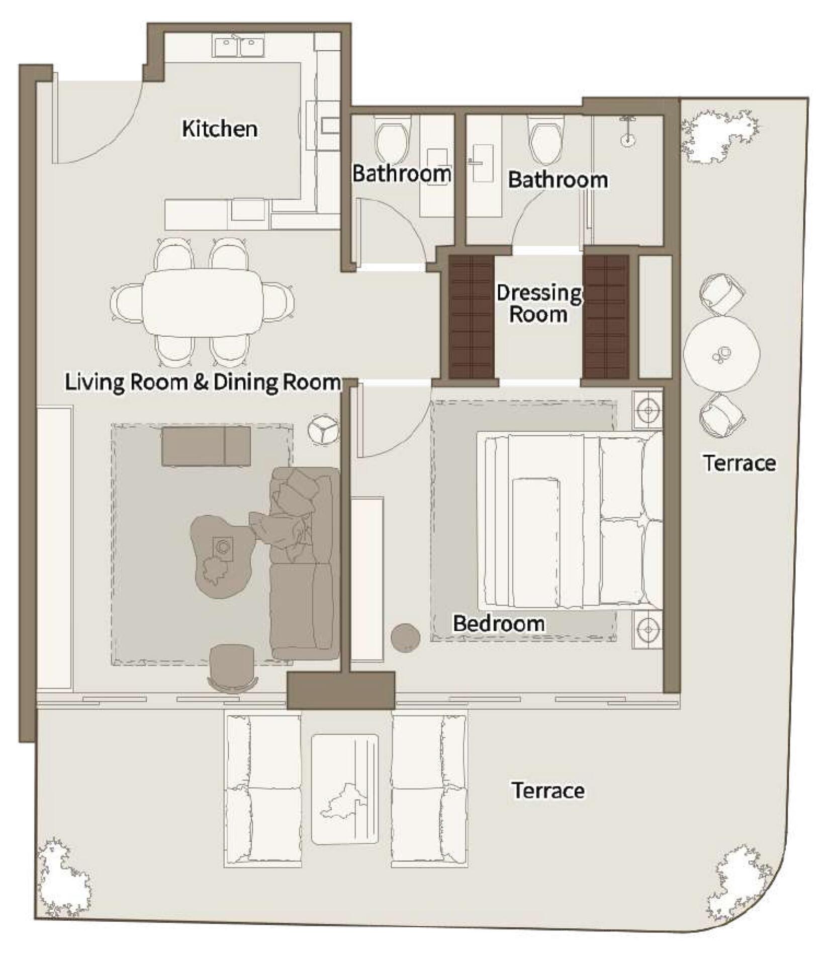 Floor plan — 1 BR