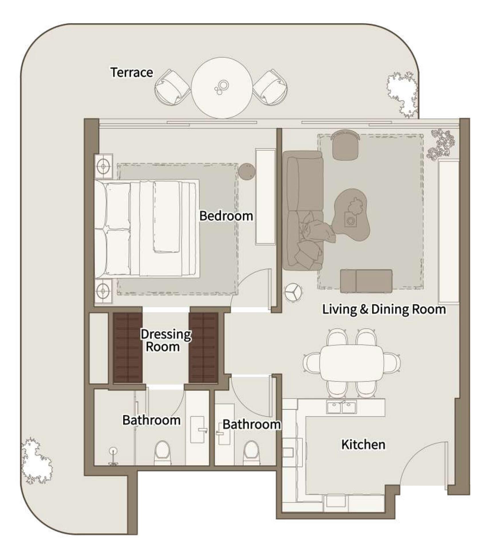 Floor plan — 1 BR