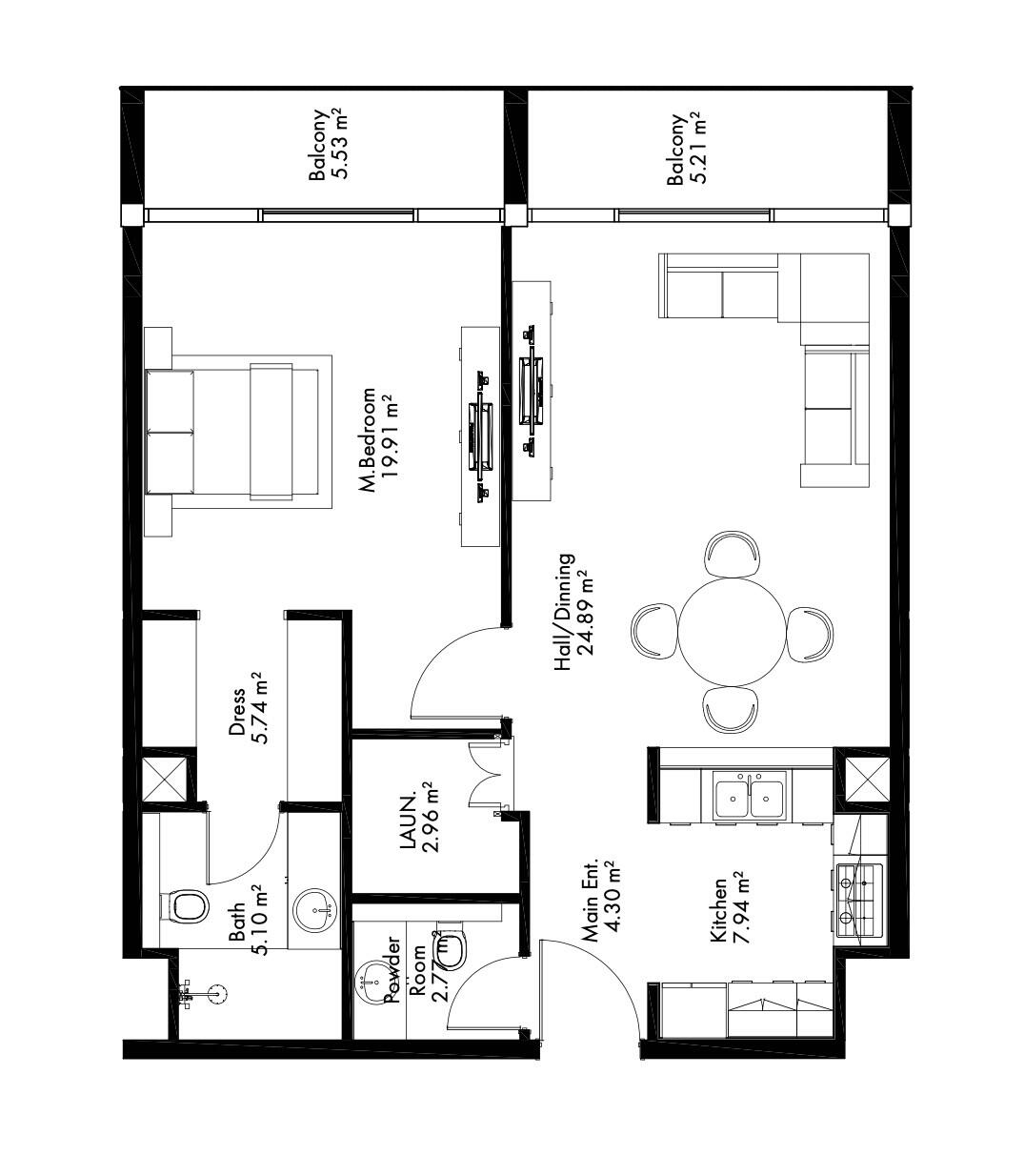 Floor plan — 1 BR