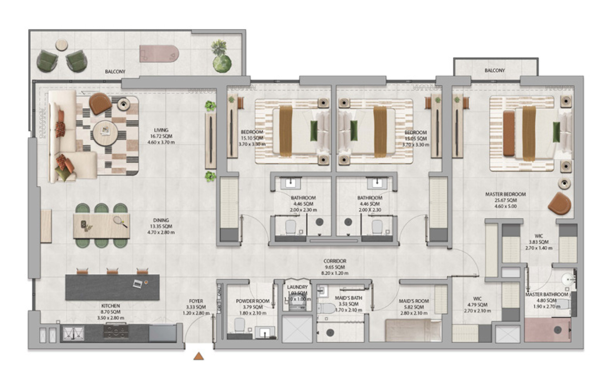 Floor plan — 3 BR