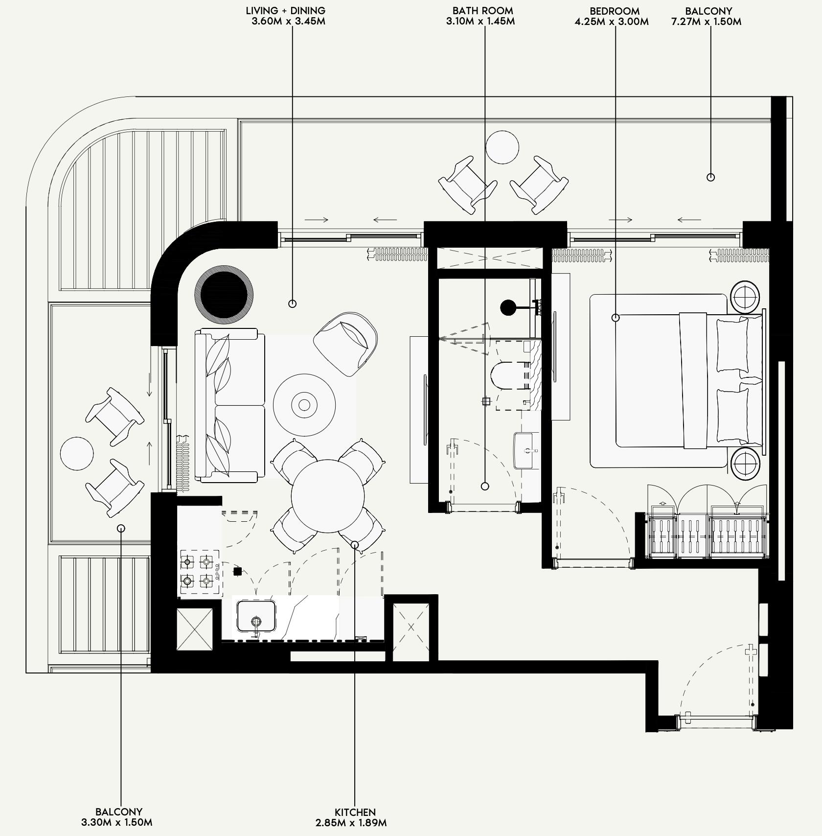 Floor plan — 1 BR