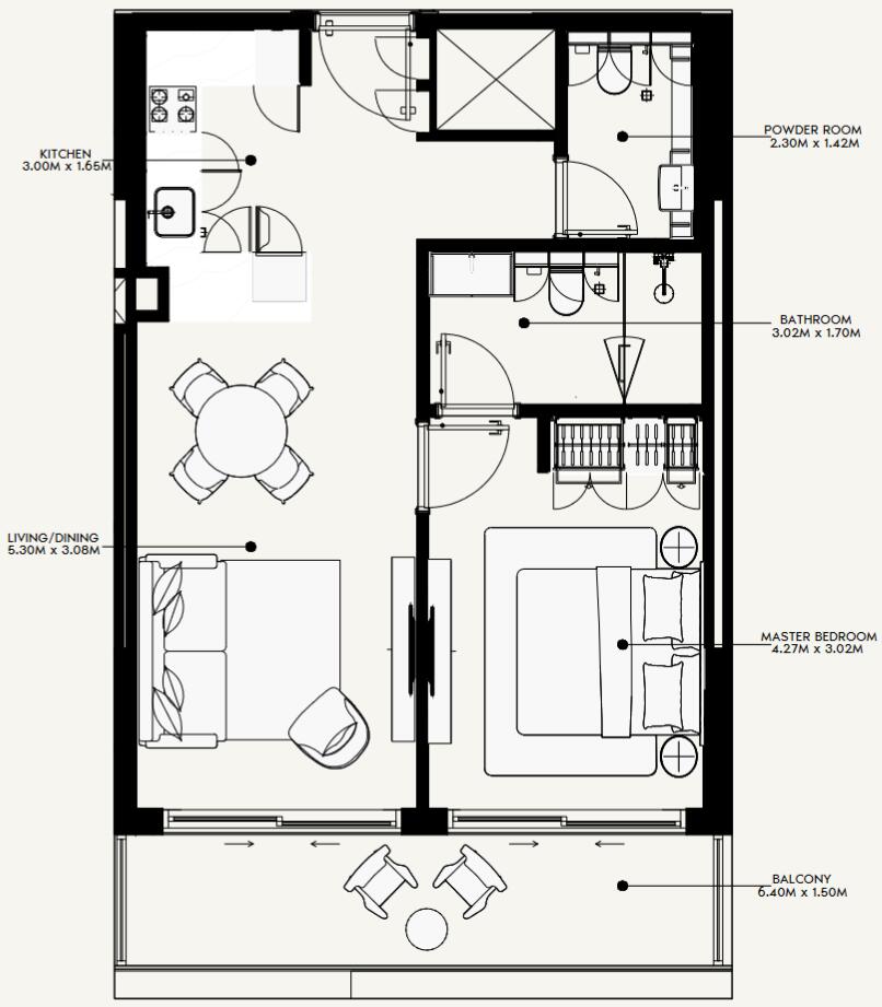 Floor plan — 1 BR