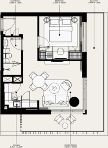 Floor plan — 1 BR