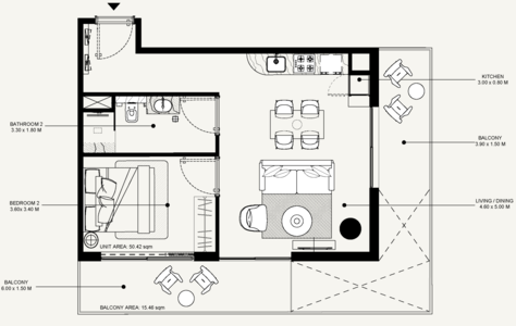 Floor plan — 1 BR