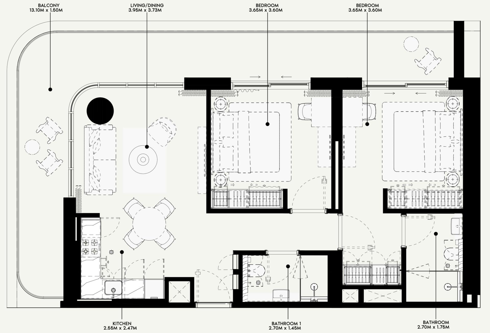 Floor plan — 2 BR